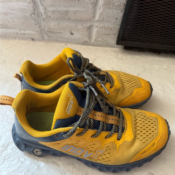 Inov-8 Vibrant Yellow and Dark Blue Trail Shoes main image 6